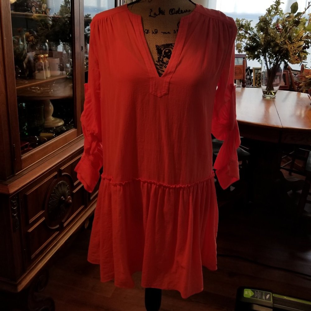BCBGMAXAZRIA Tangerine beach dress with slip sz 2